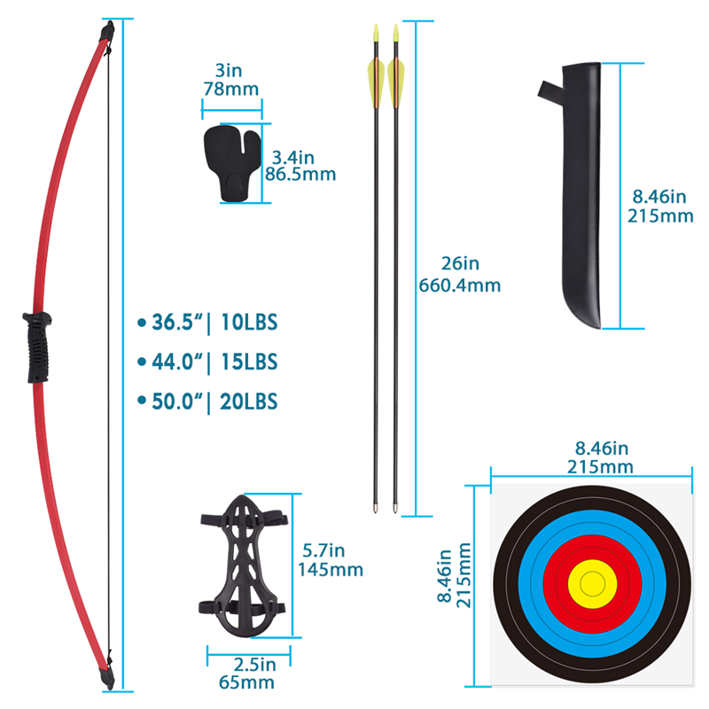 210038 Nika Archery 44 인치 15 파운드 청소년 활을위한 실외&indoor Target Shooting